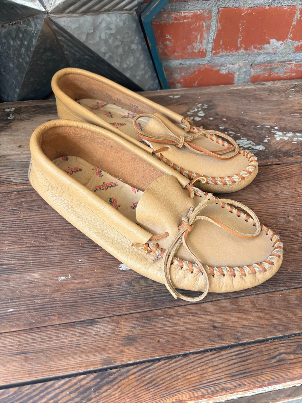 Minnetonka Moccasins Double Deerskin Soft Sole 706 Men’s Size 13